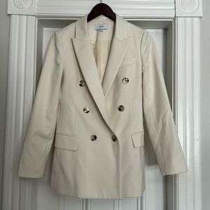 Reiss double-breasted white blazer, peak lapel, sz US 4